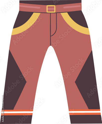 A stylish vector art illustration featuring sleek leather pants, showcasing detailed texture, realistic shading, and modern fashion design elements.