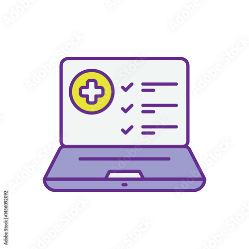 Digital Health Record Icon vector stock illustration