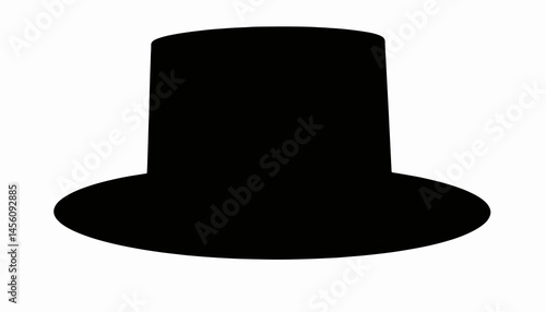 Stylish silhouette of a marching band hat on white background, celebration