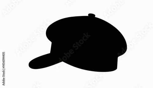 Silhouette of paramedic cap on white background, emergency symbol