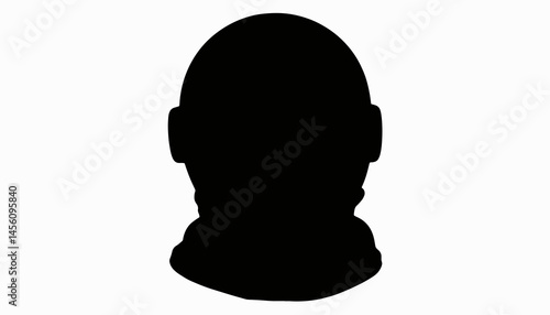 Silhouette of astronaut helmet against white background, space exploration