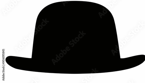 Black and white silhouette of a doorman hat on white background, simplicity