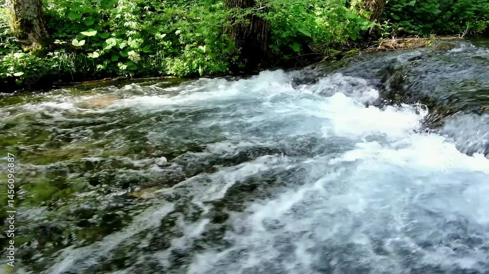 清水川の速い流れ、上高地7月、音声あり 清水川の速い流れ、上高地7月、音声あり