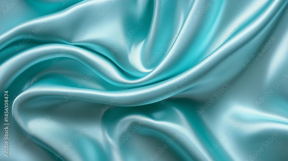 Fototapeta premium Green and light blue colored silk fabric 