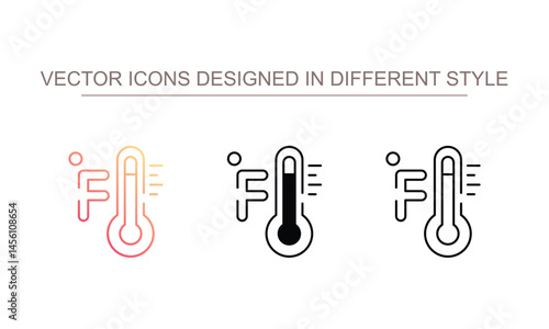Fahrenheit icon design with white background stock illustration