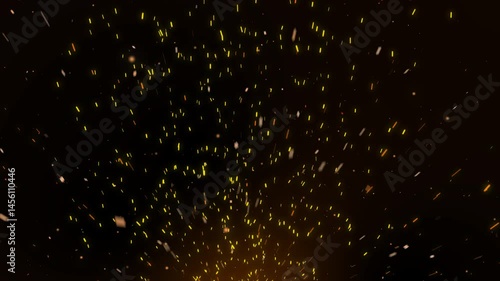 fiery ember particle with sparks and motion blur