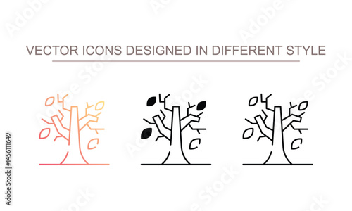 Dead Trees icon design with white background stock illustration