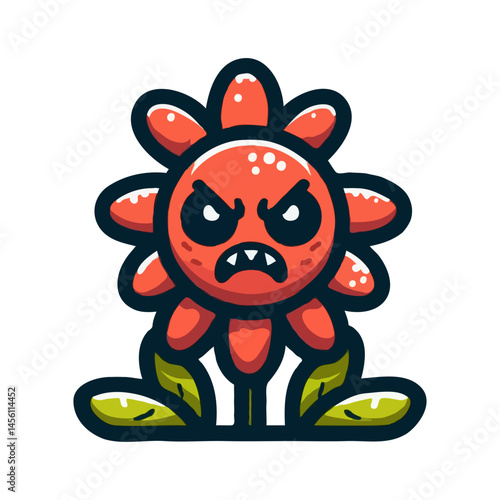 Angry Flower Mascot