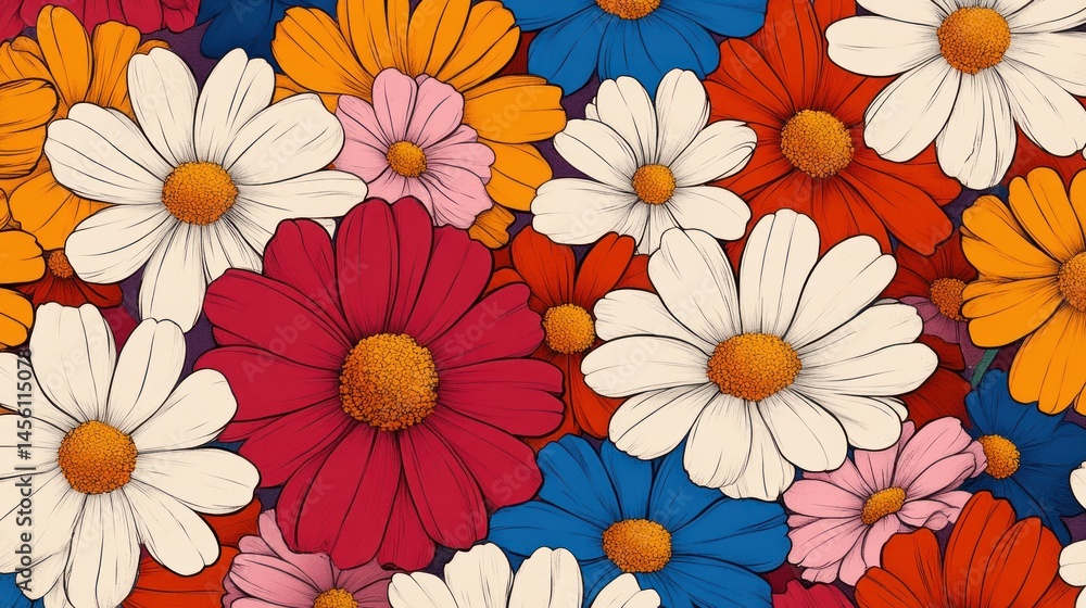 Vibrant flower pattern Vibrant flower pattern