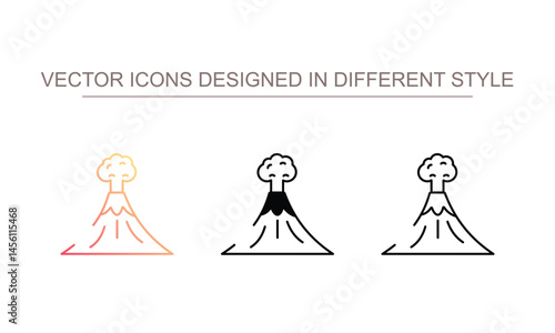 Volcano icon design with white background stock illustration