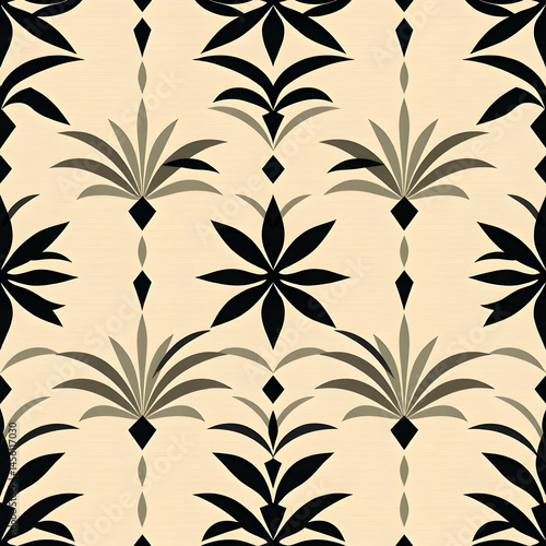 Origami-inspired Japanese tribal folds in minimalist textile harmony, seamless pattern.