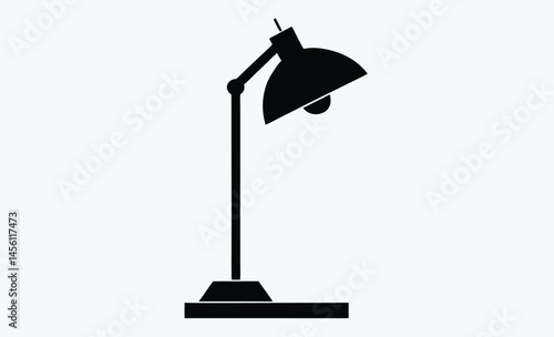 Table lamp silhouette, table lamps black silhouette, table lamp vector