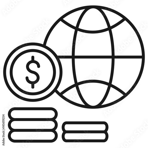 World Financial Outline Icon