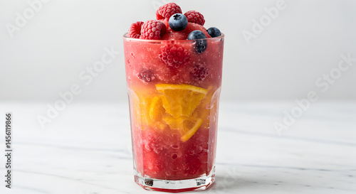 Wallpaper Mural Refreshing Fruity Smoothie with Raspberries Blueberries and Orange Slices Torontodigital.ca