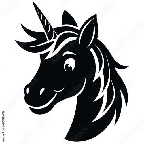 whimsical unicorn head artwork
