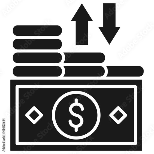 Money Flow Glyph Icon