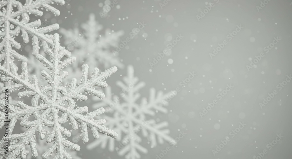 Obraz premium Falling Snowflakes Background for Winter Holiday Season