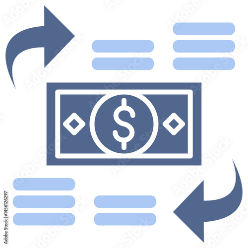 Cashback Flat Blue Icon