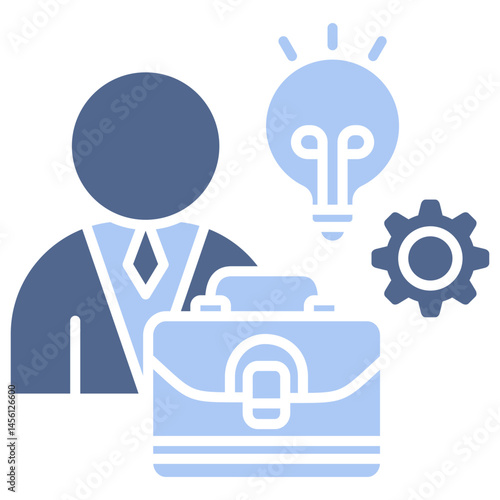 Entrepreneur Flat Blue Icon