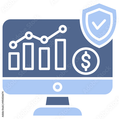 Safe Trading Flat Blue Icon