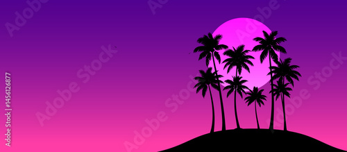 sfondo, sagoma, silhouette, palme tropicali, estate, mare, tramonto, paesaggio, spiaggia, vacanze, relax,