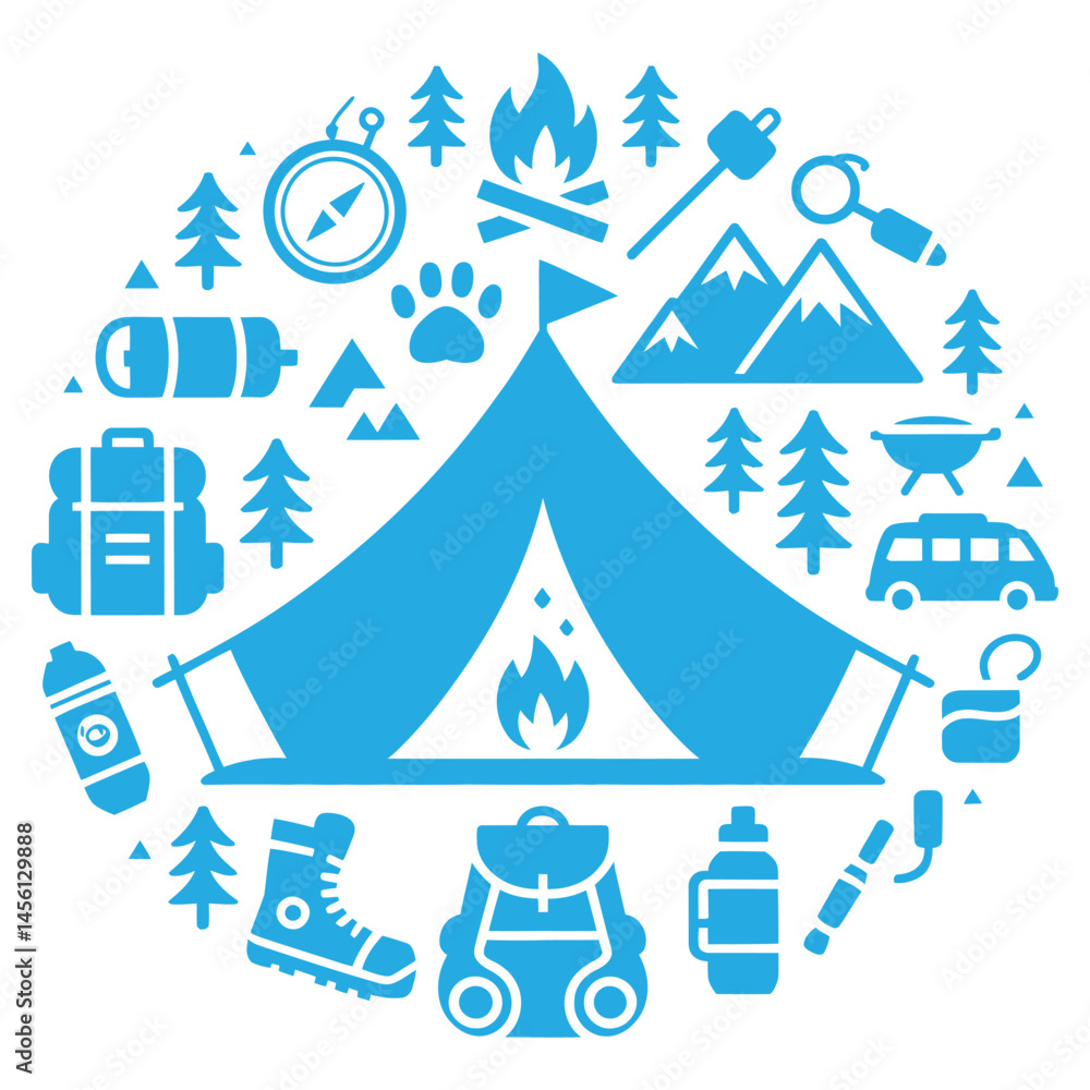 Christmas tree icons set with winter and holiday decorations in a vector style Christmas tree icons set with winter and holiday decorations in a vector style