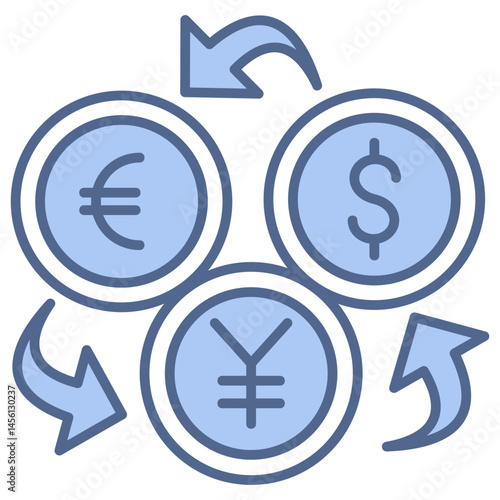 Currencies Blue Icon