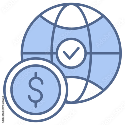 Global Currency Blue Icon