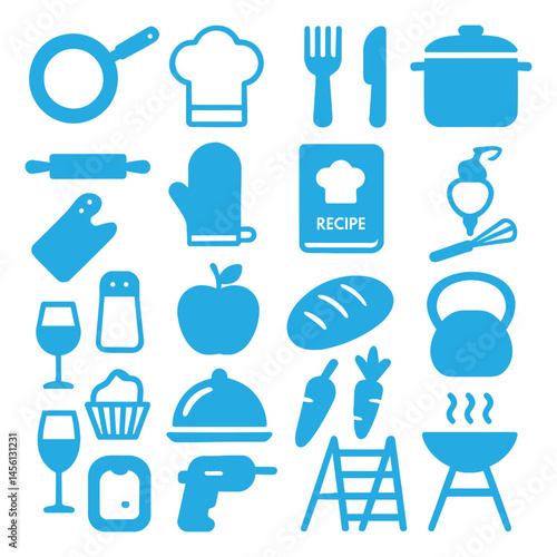 set of kitchen icons