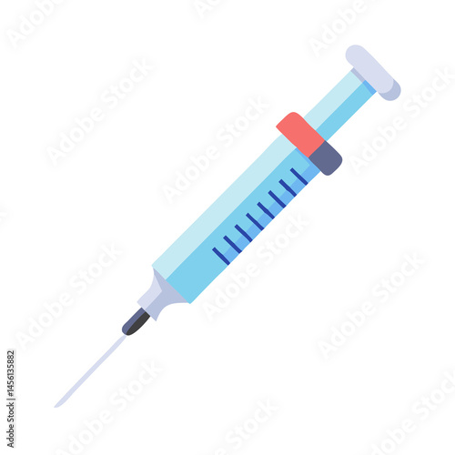 Medical Syringe - Flat Vector Illustration