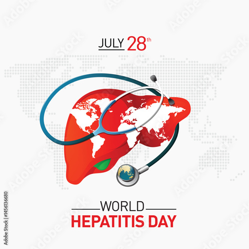 world hepatitis day, 28 july hepatitis day,simple typography and world map concept about hepatitis day editable social media template, simple typography, 