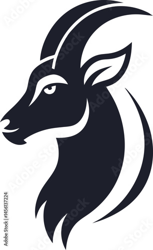 Capricorn, showcasing its determined and strong profile mascot logo