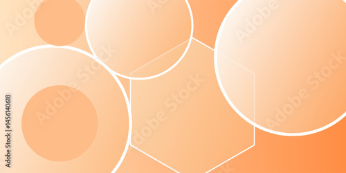 Serum gel drop orange on transparent hexagon glass. Cosmetic product swatch vitamin K2 structure on display podium.
