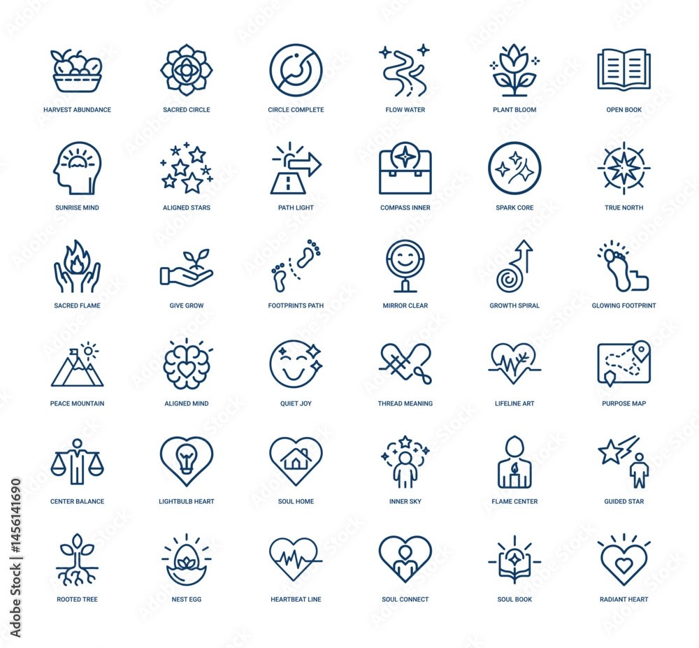 finding life purpose inner fulfillment collection themed icons finding life purpose inner fulfillment collection themed icons