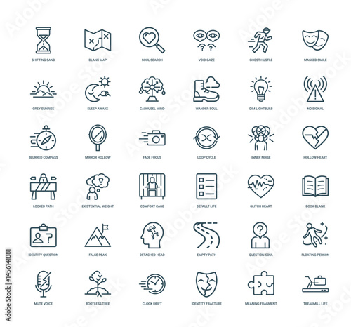 lacking purpose direction life alluding existential themes icons concepts