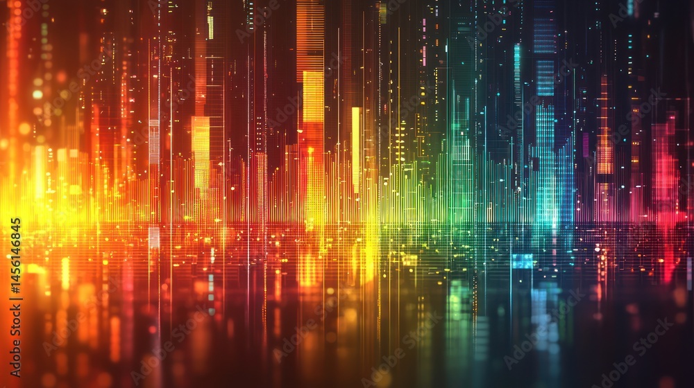 Vibrant Digital Cityscape: A Symphony of Light and Color Vibrant Digital Cityscape: A Symphony of Light and Color