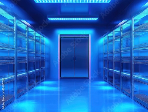Obraz na płótnie Blue storage facility interior w salonie