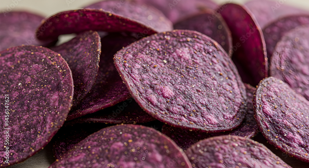 Delicious Purple Potato Chips Stacked For Healthy Snack Lifestyle Delicious Purple Potato Chips Stacked For Healthy Snack Lifestyle