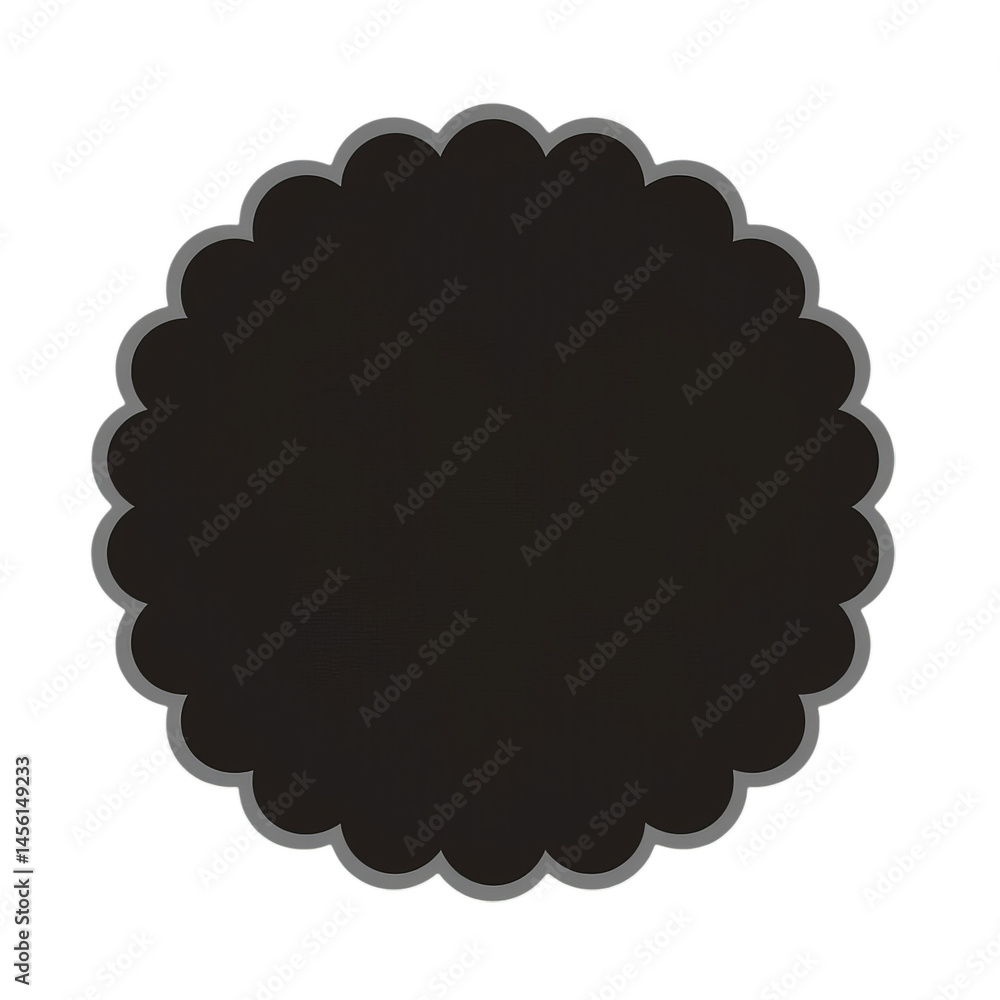 Black Scalloped Circle Label with Transparent Background Black Scalloped Circle Label with Transparent Background