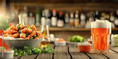 Buffalo wings food banner