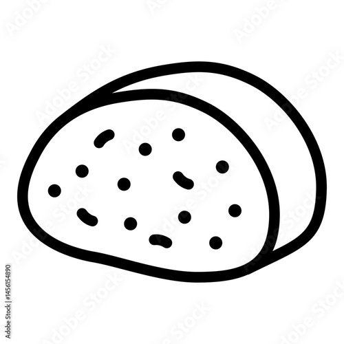 Garlic bread icon. Vector line icon