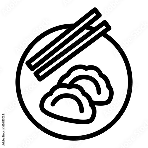 Gyoza icon. Vector line icon