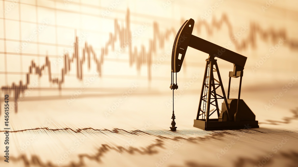 Oil pump with financial graph backdrop. Oil pump with financial graph backdrop.