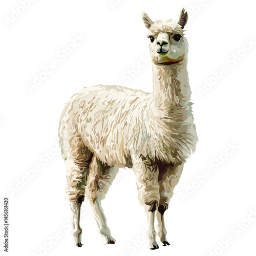 alpaca, animal, vector, transparent background, nature, pet, isolated, wildlife, mammal, cute, farm, icon, zoo, peru