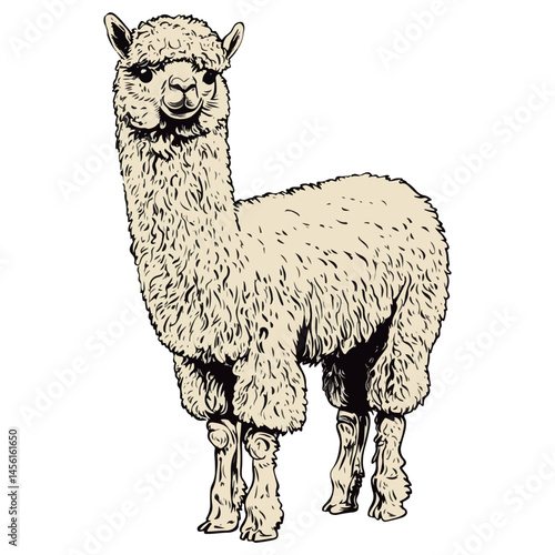 alpaca, animal, vector, transparent background, nature, pet, isolated, wildlife, mammal, cute, farm, icon, zoo, peru