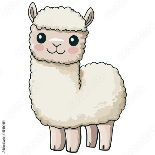 alpaca, animal, vector, transparent background, nature, pet, isolated, wildlife, mammal, cute, farm, icon, zoo, peru