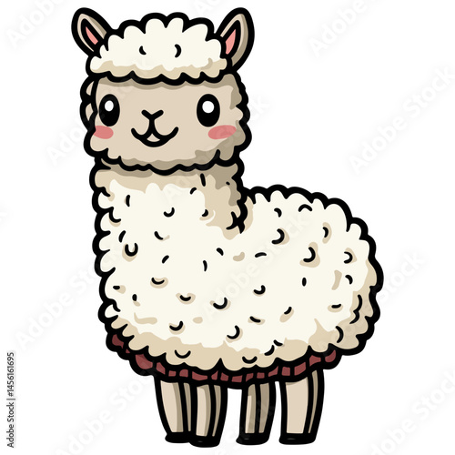 alpaca, animal, vector, transparent background, nature, pet, isolated, wildlife, mammal, cute, farm, icon, zoo, peru