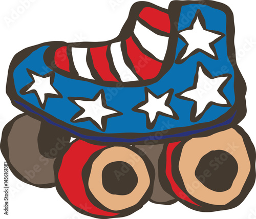 America Roller skate on independence day 