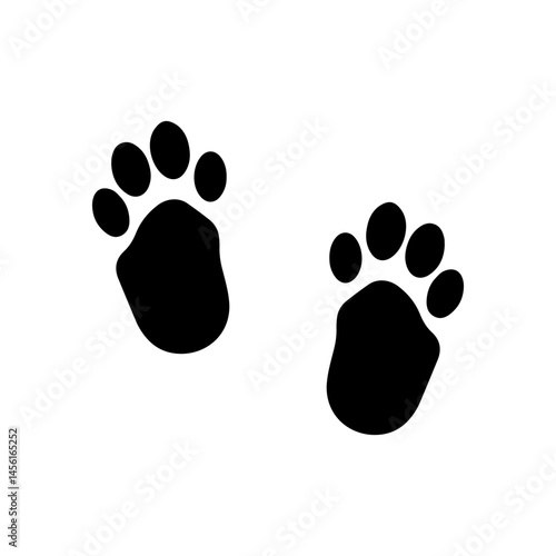 Bunny footprints silhouette vector flat illustration design.