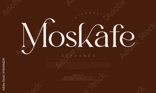 Luxurious modern serif typeface with elegant curves and swash style, perfect for logos, cafes, and premium branding